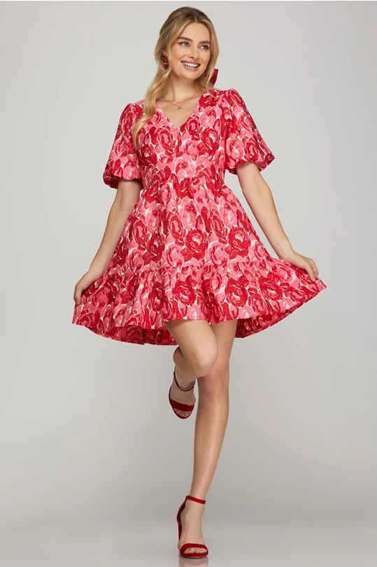 Love Is In The Air Puff Sleeve Dress