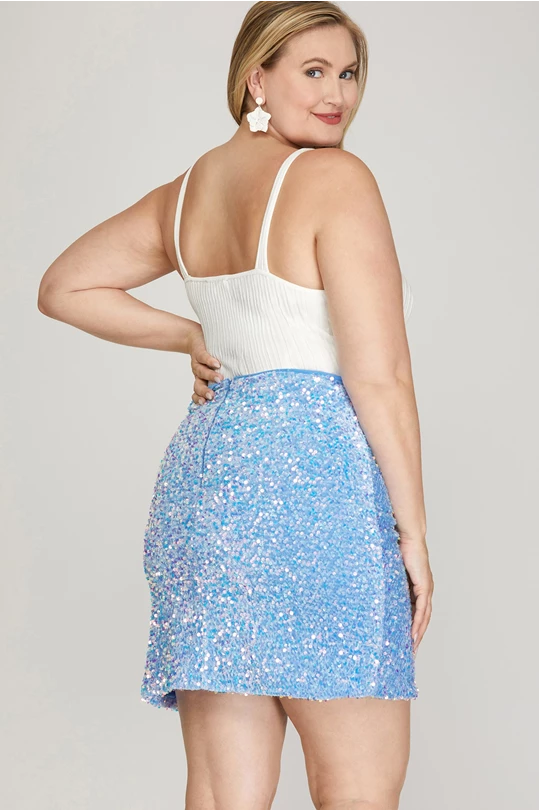 Periwinkle Blue Sequin Skirt