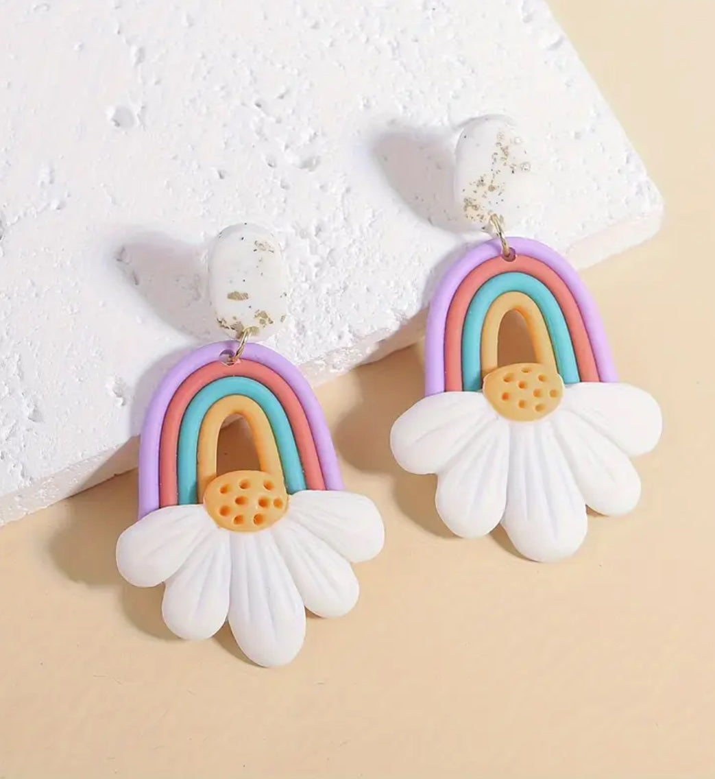 Rainbow Petal Earrings