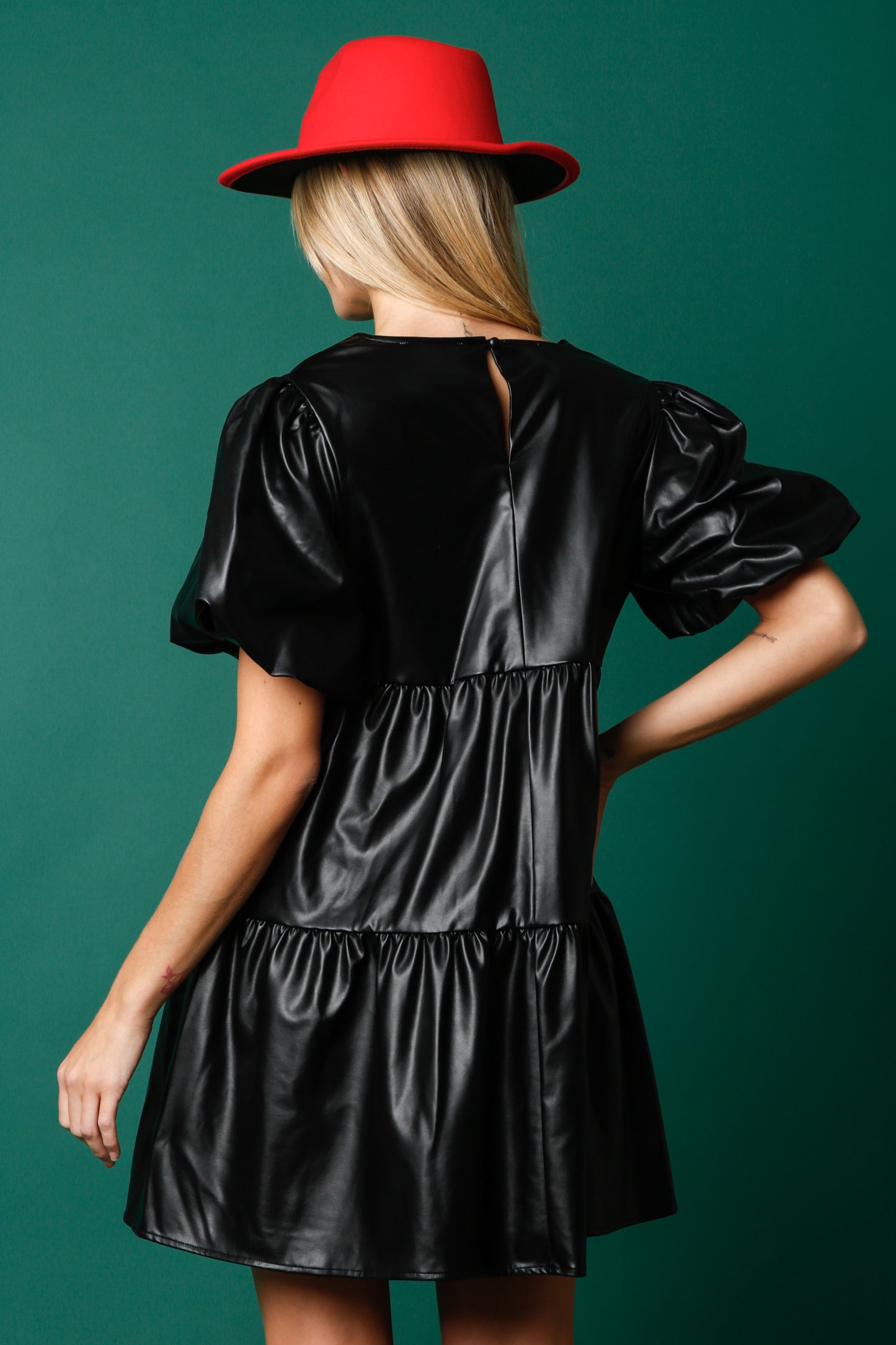 Wine Leather Star Dress