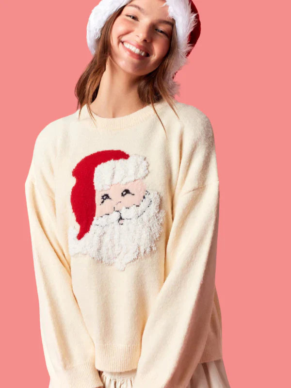 Cream Santa Sweater
