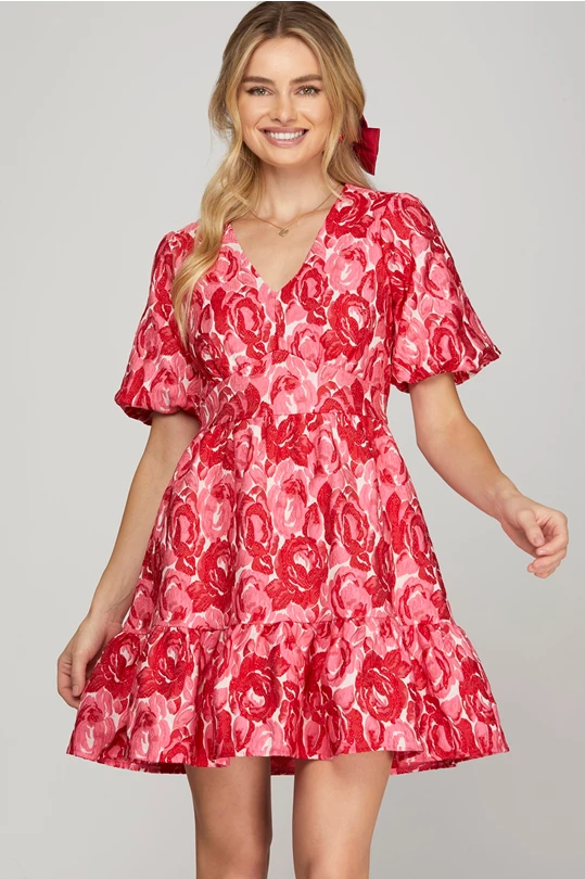 Love Is In The Air Puff Sleeve Dress