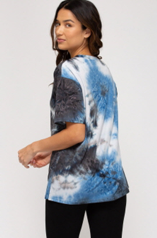Blue Charcoal Tie-dyed Set