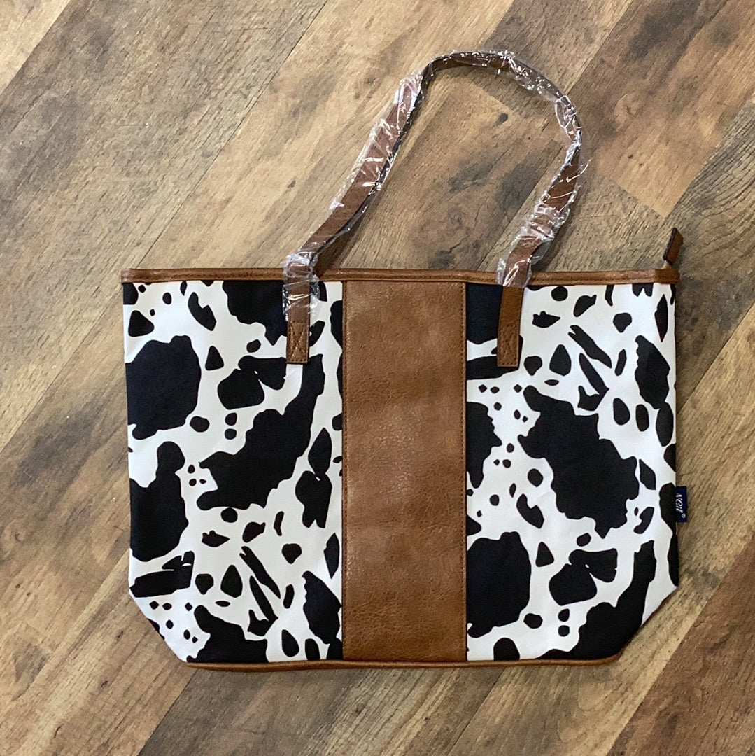 Cow print tote