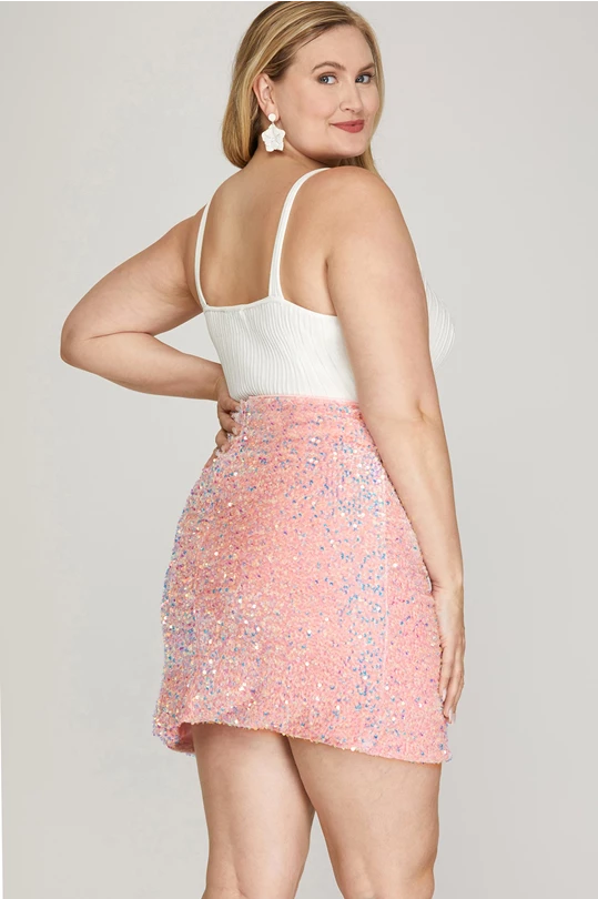 Pink Sequin Skirt