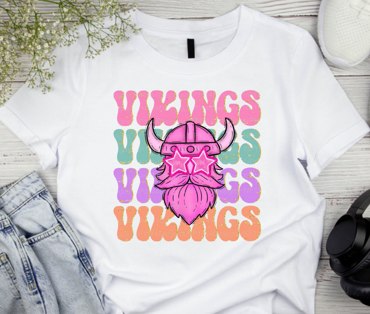 Preppy Pastel Vikings Tee
