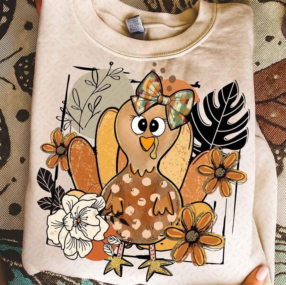 Fall Flower Turkey Tee