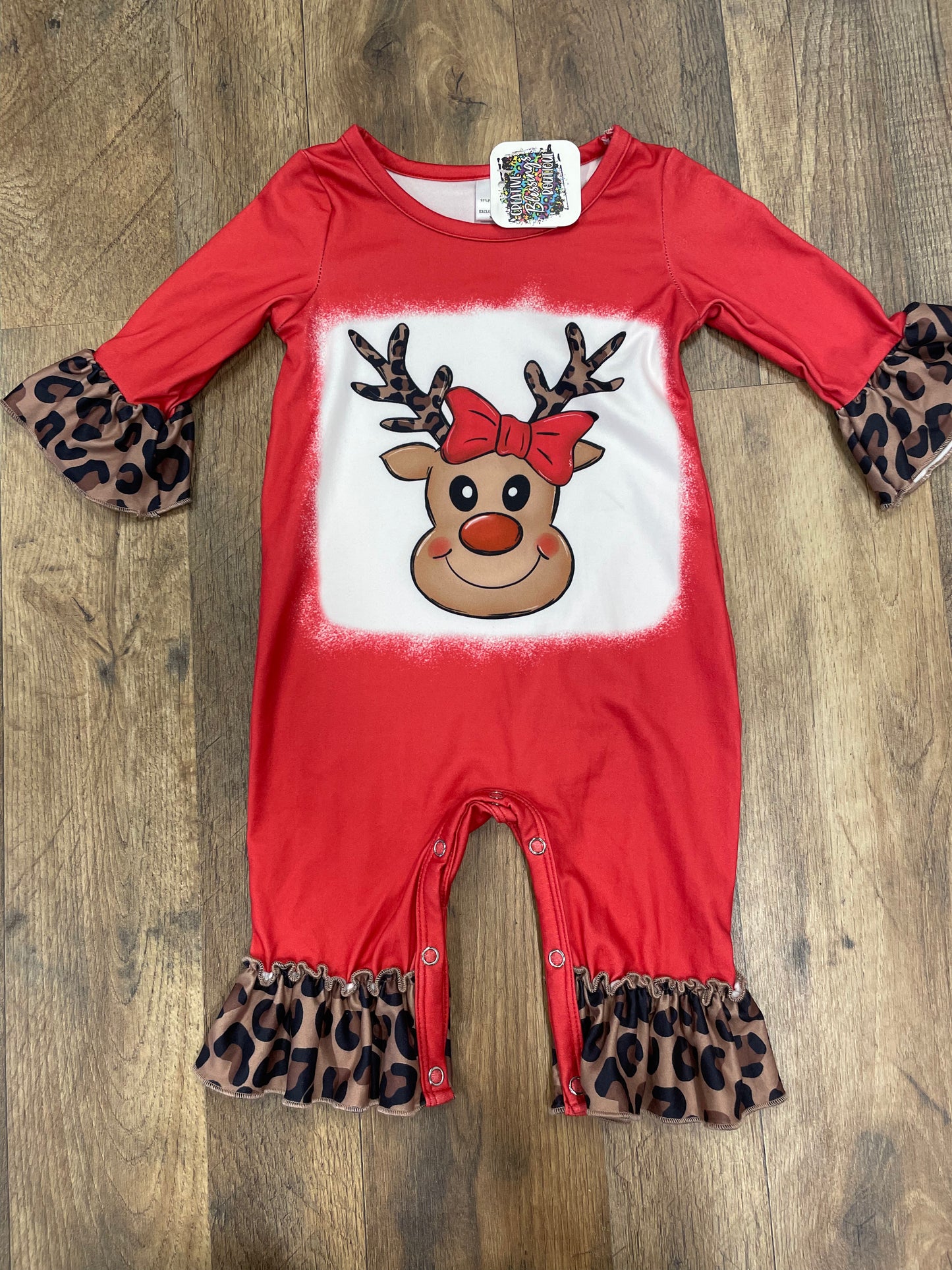 Leopard Reindeer Romper
