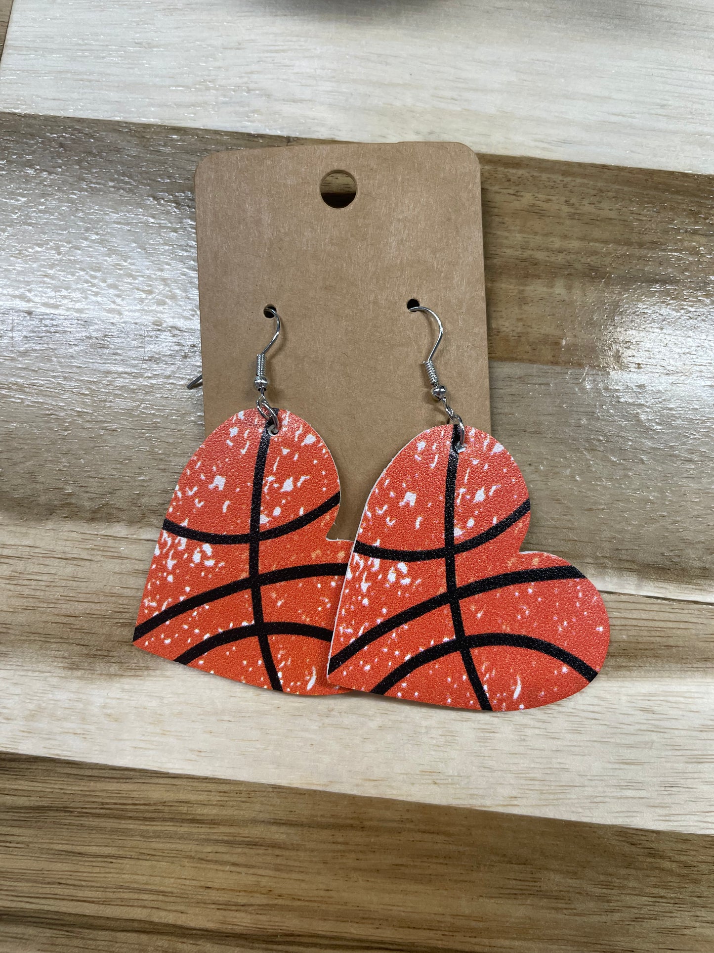 Heart Shaped Basketball Earrings