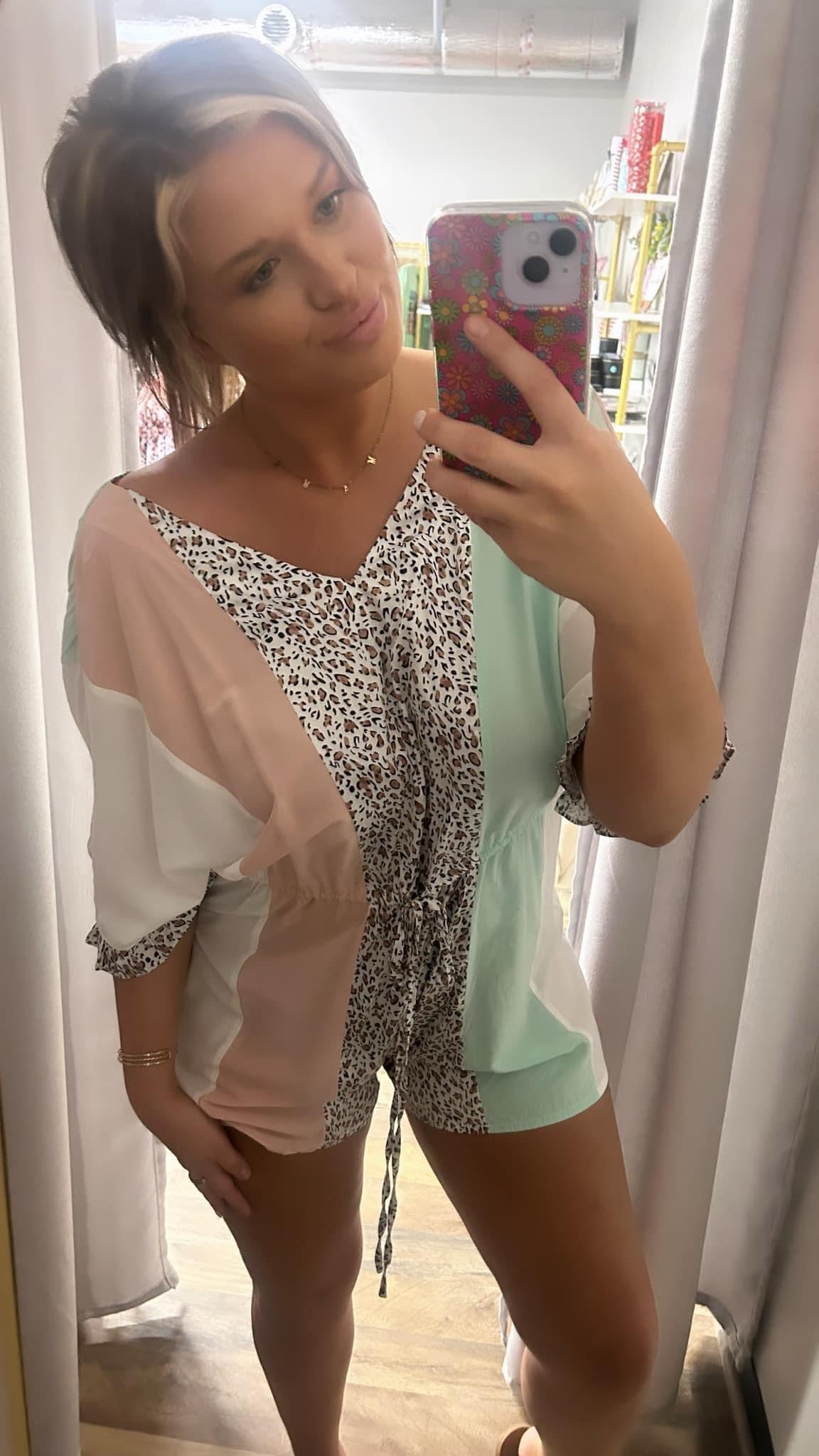 Pastel & Leopard Romper