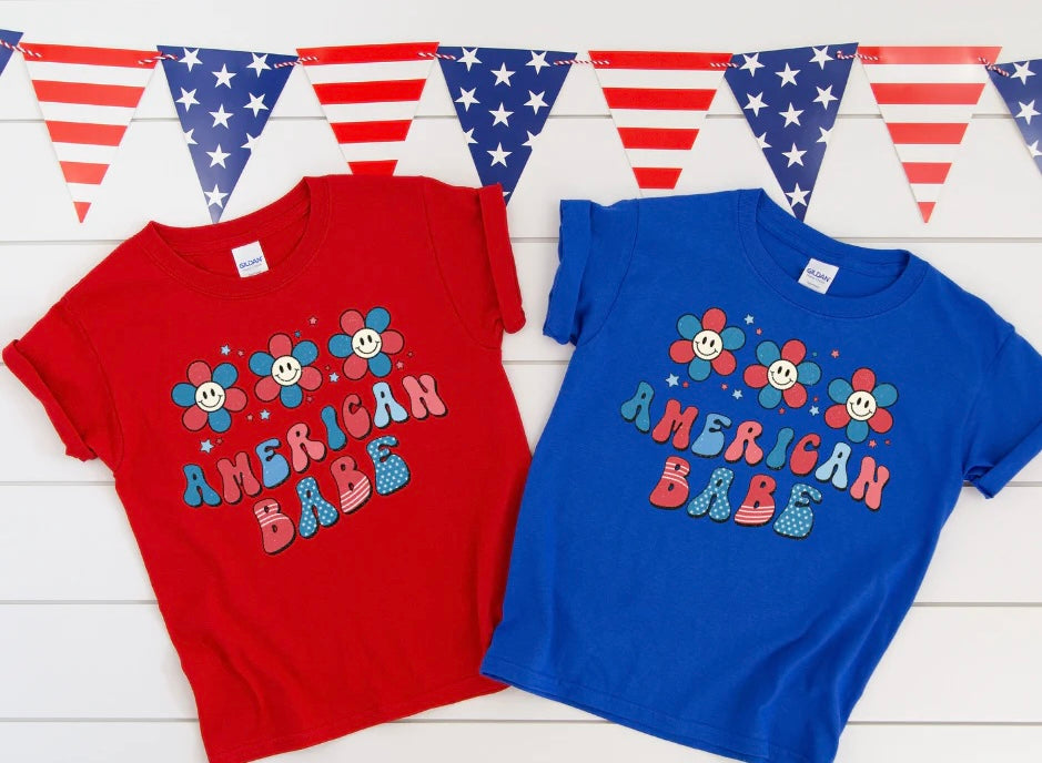 American Babe Smiley Kid Clear Screen Print