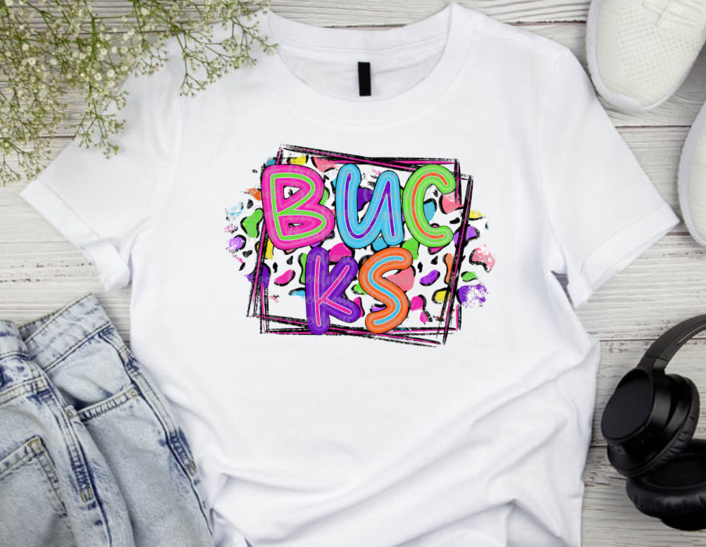 Bright Leopard Bucks Tee