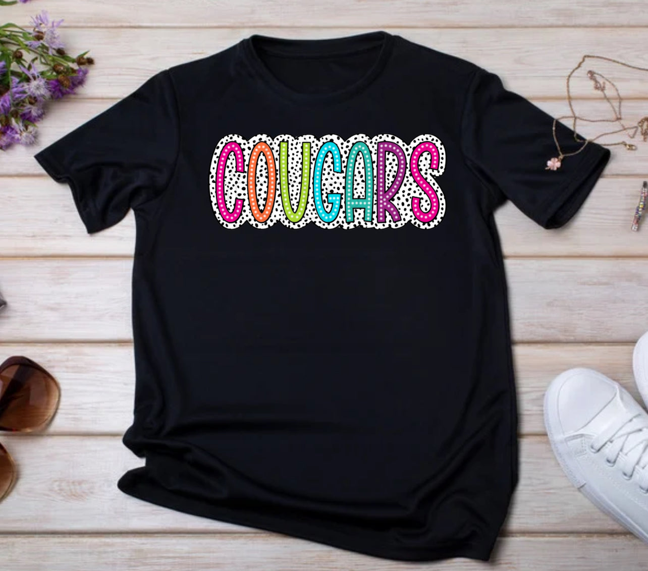 Bright Dalmatian Cougars Tee