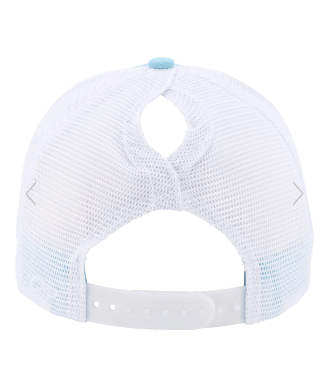 Blue And White Ponytail Hat