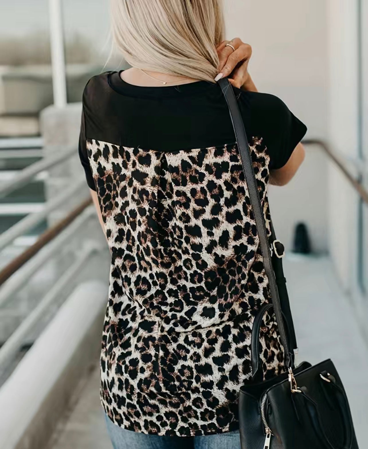Black Leopard Top