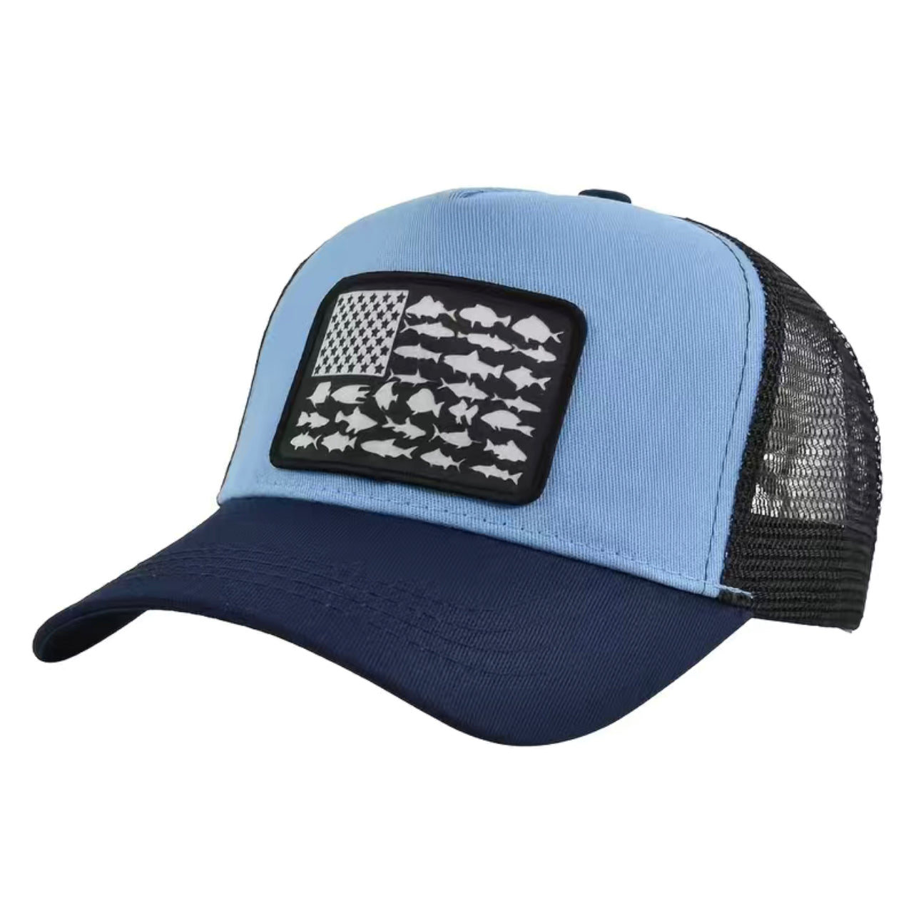 Blue Fish Flag Hat