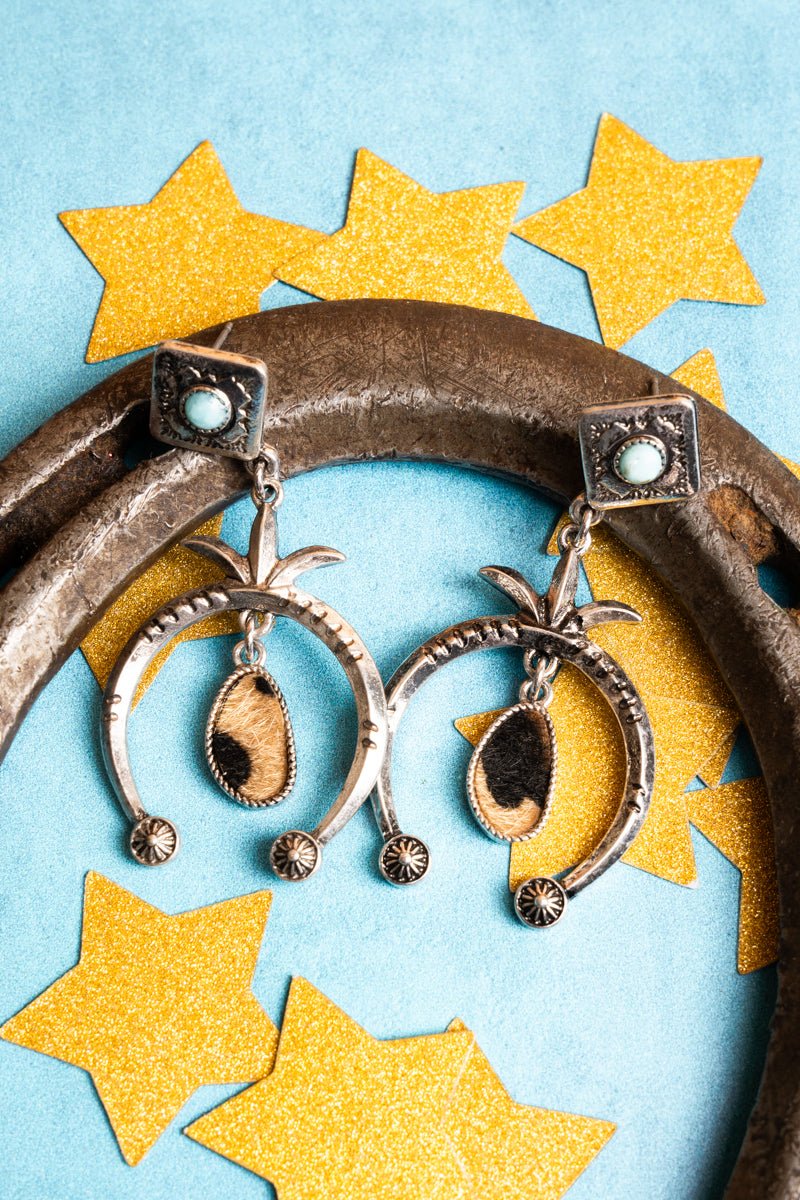 Turquoise and Leopard Catori Earrings