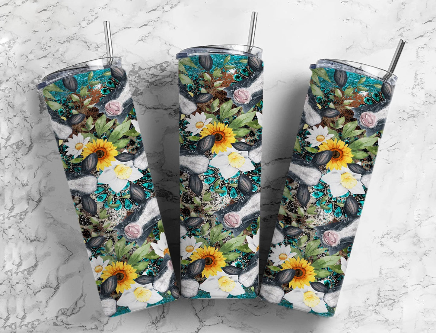 Cow & Sunflower Tumbler