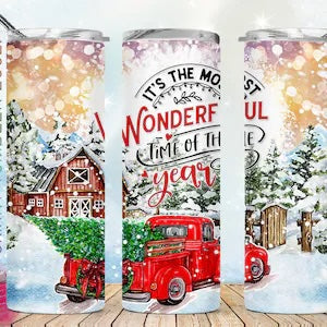 Red Truck Christmas Tumbler