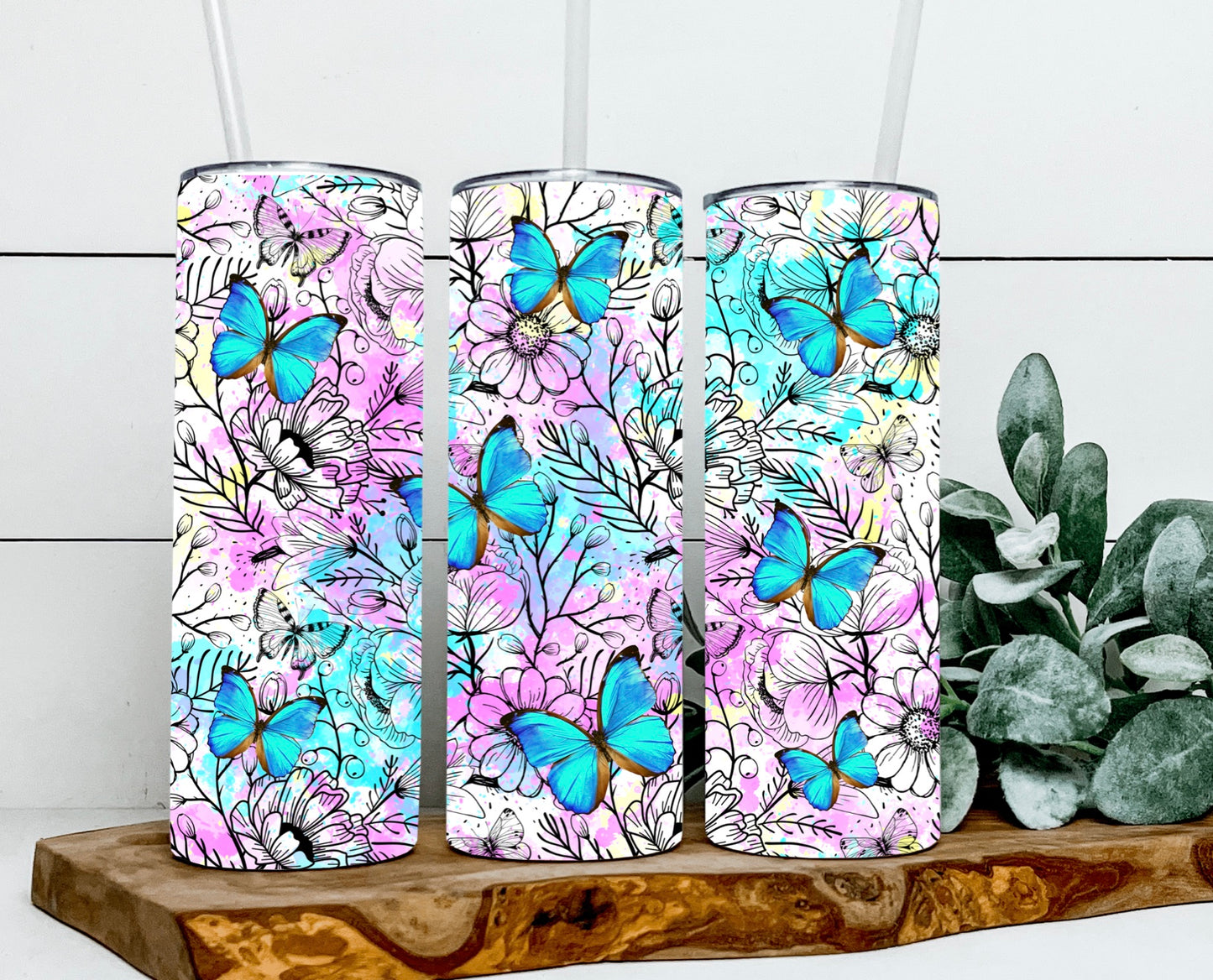 Blue Butterfly Tumbler