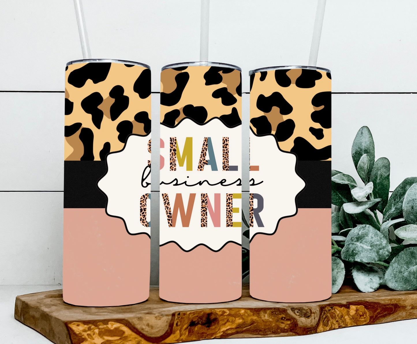 Pink Leopard Small Business Owner Tumbler