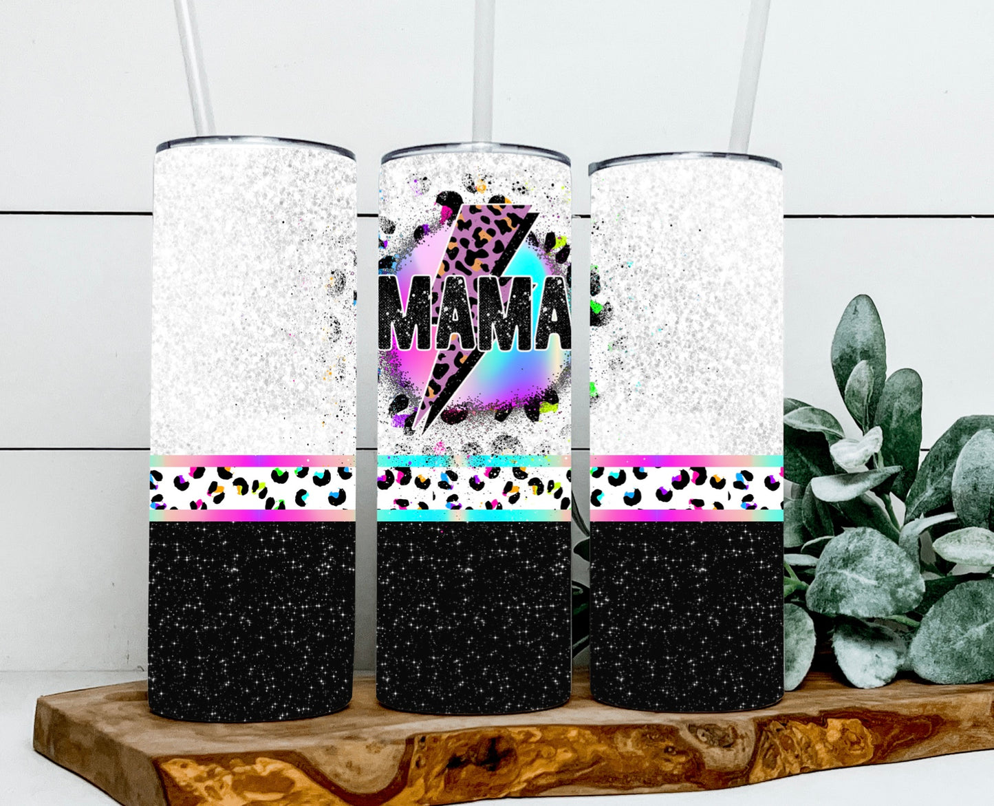 Bright Glitter Mama Tumbler