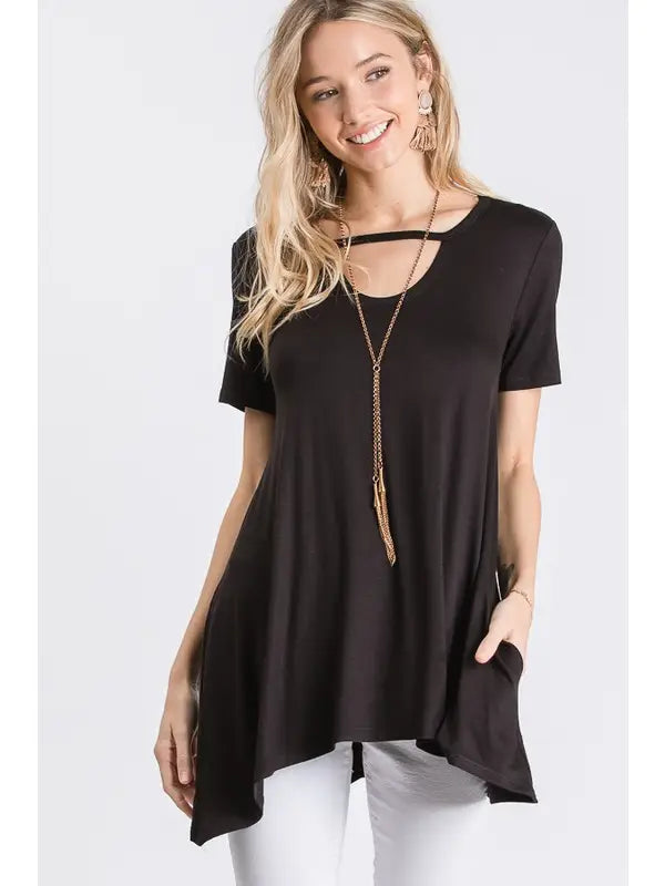 Black Keyhole Top