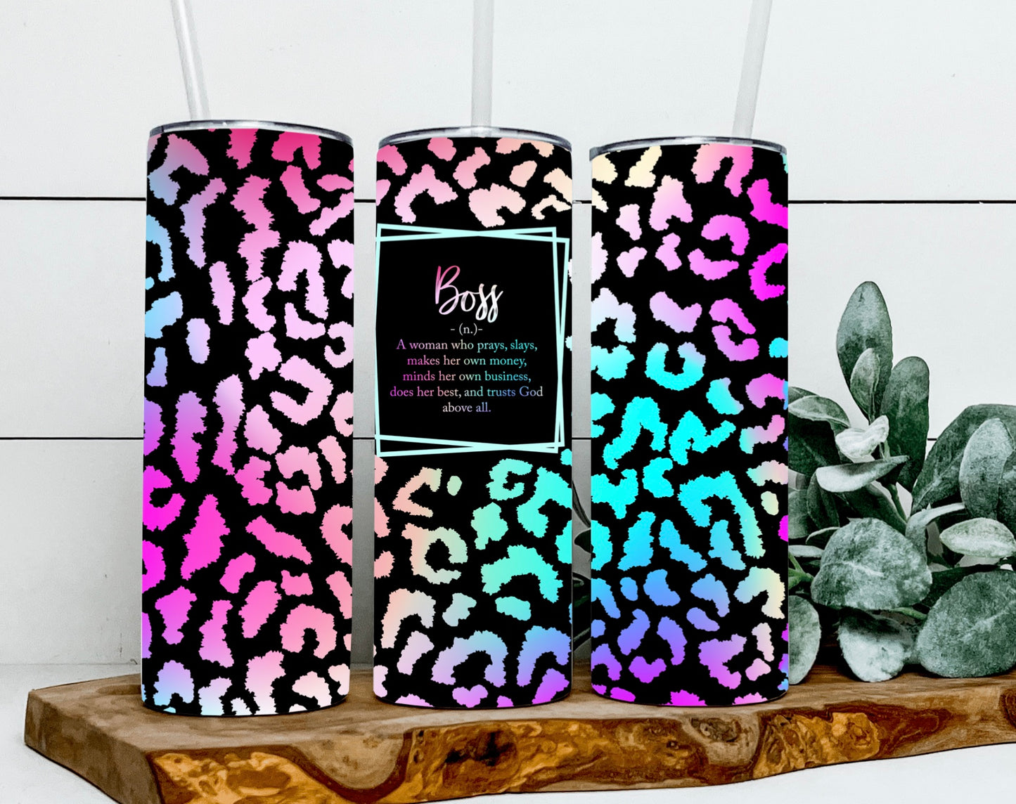 Bright Leopard Boss Tumbler