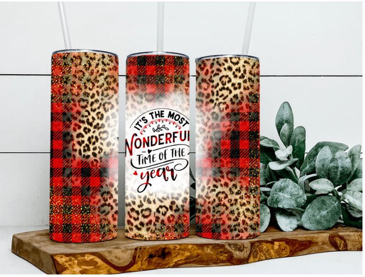 Buffalo Plaid Wonderful Time Of Year Tumbler