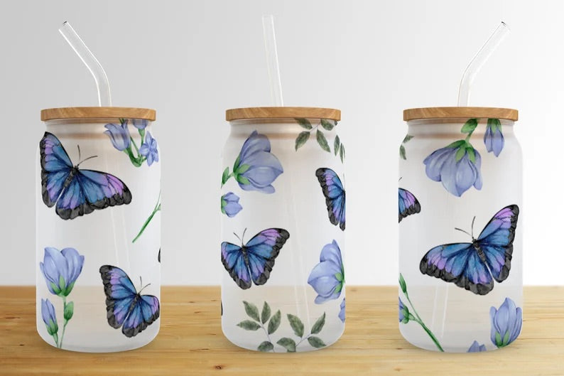 Butterfly Glass Tumbler