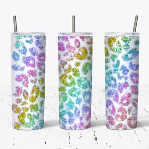 Rainbow Leopard Print Tumbler