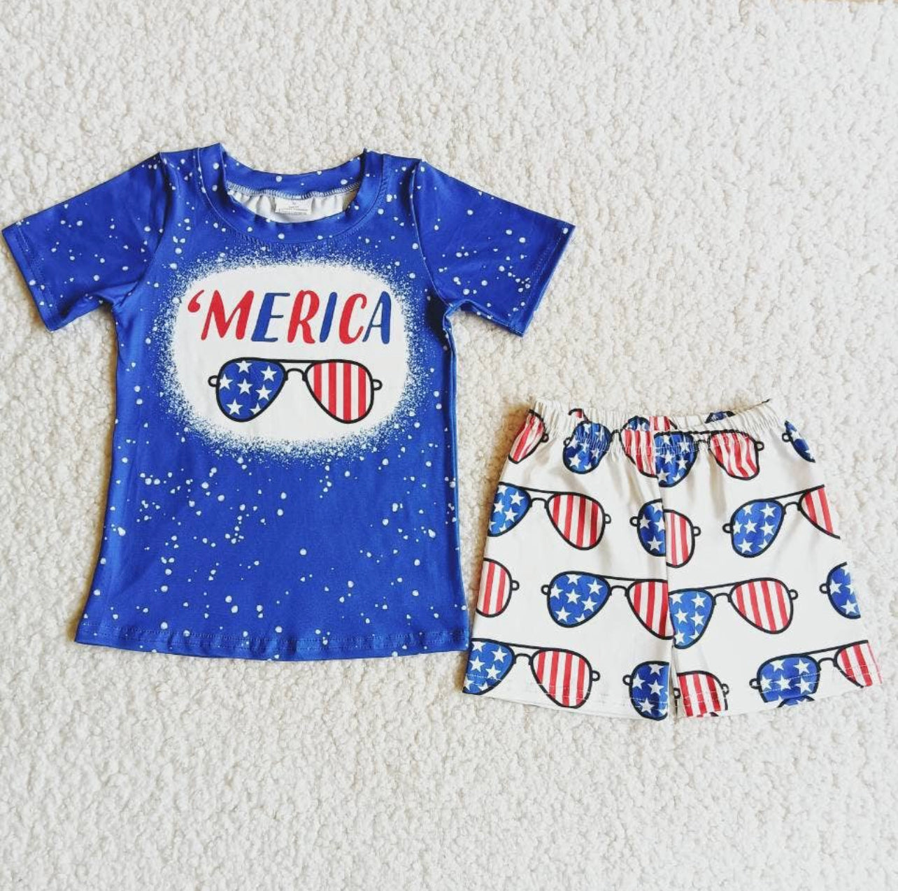 Merica Boy Glasses Shorts Outfit