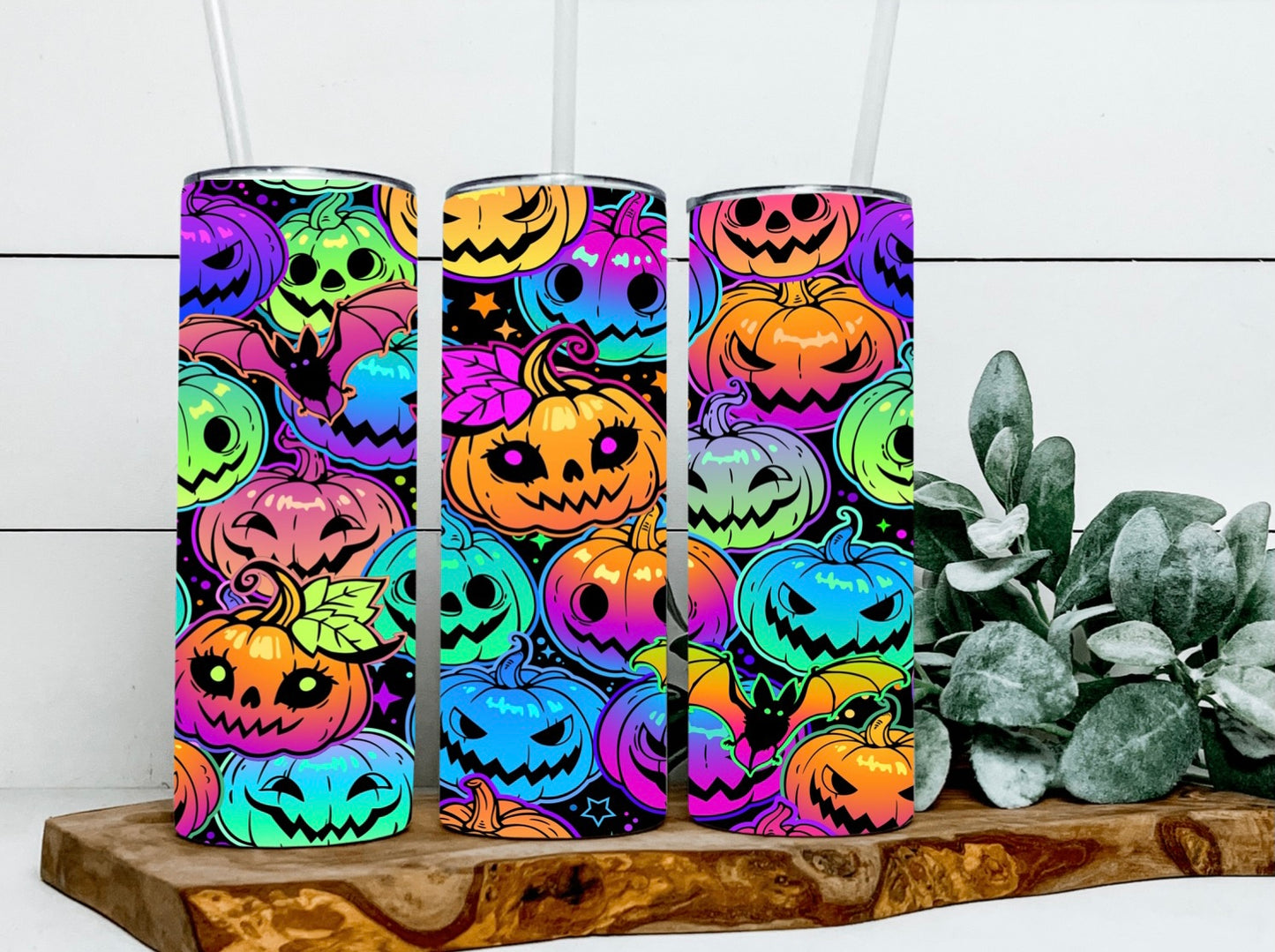Bright Halloween Pumpkins Tumbler