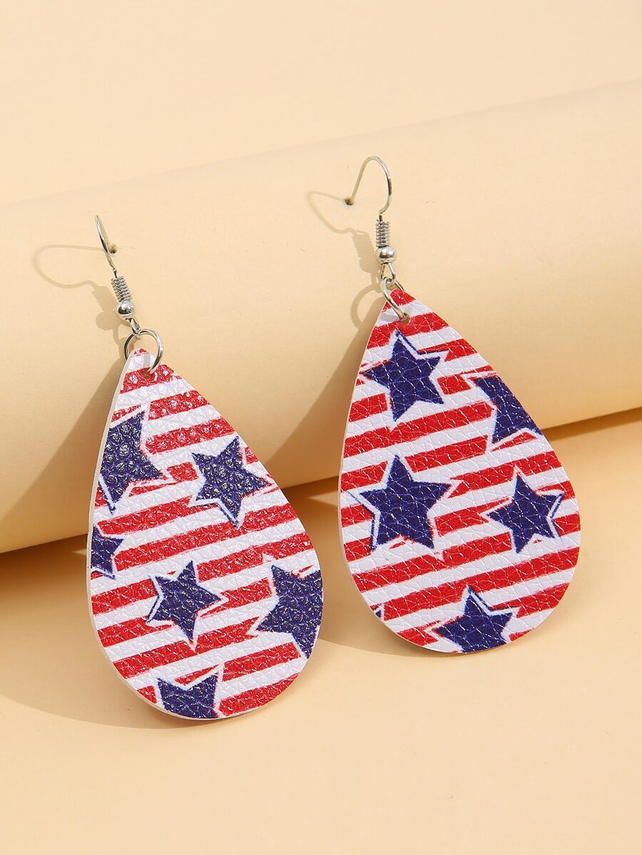 Star & Striped Water Drop Earrings
