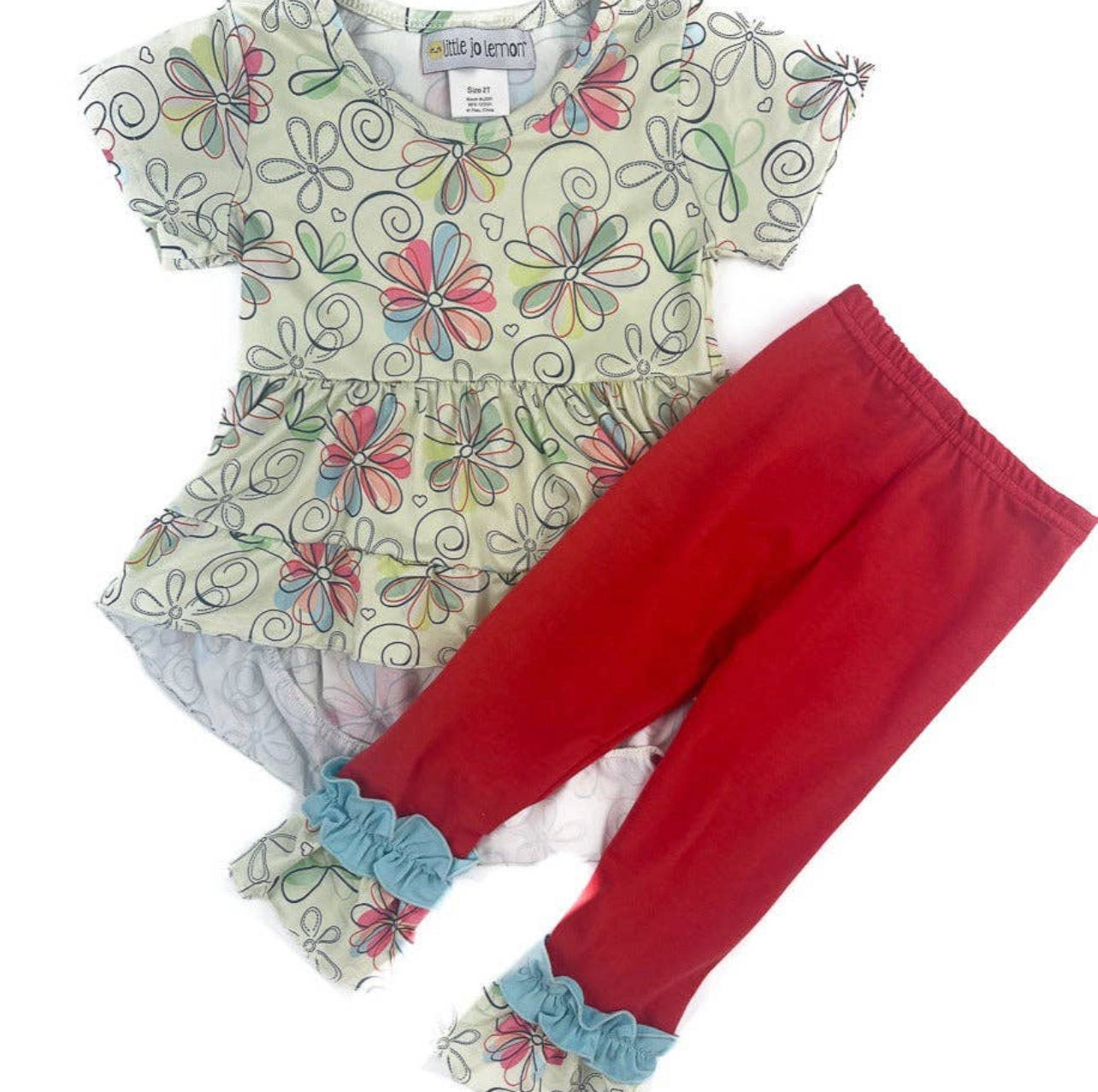 Butterfly Swirl Ruffled Tunic Outfit