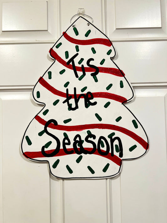 Christmas Tree Cake Door Sign