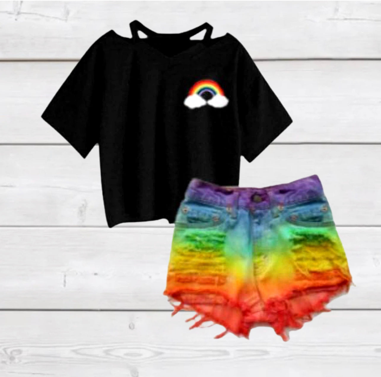 Rainbow Denim Outfit