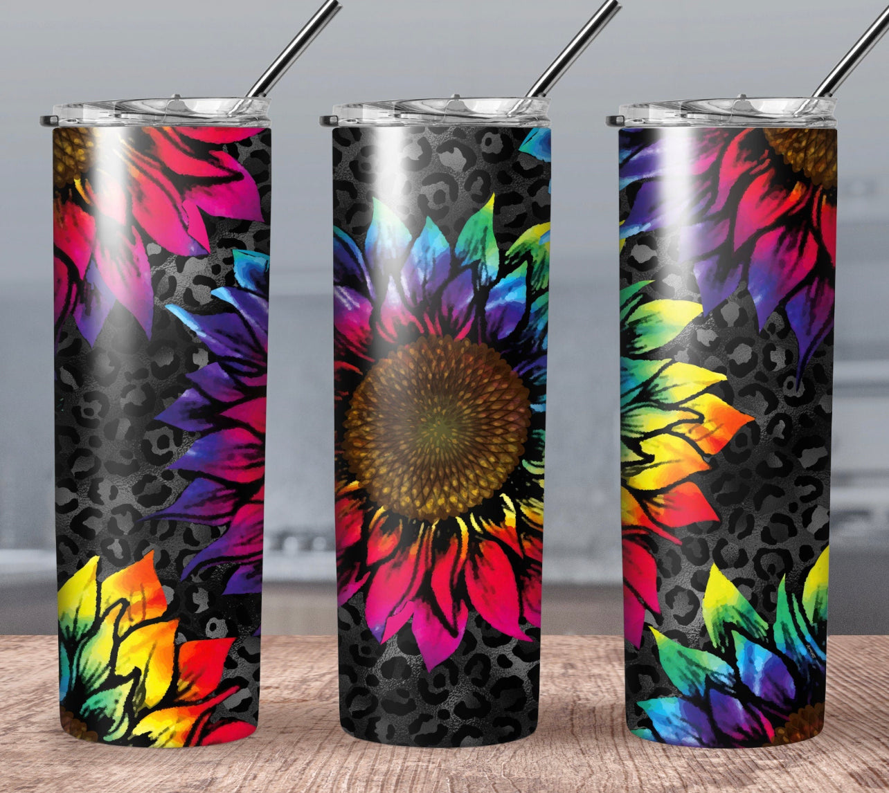 Tie Dye Sunflower Tumbler