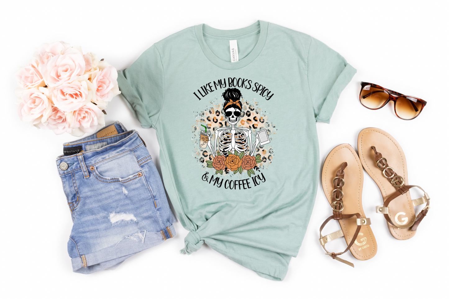 I Like My Books Spicy And My Coffee Icy Sublimation Print