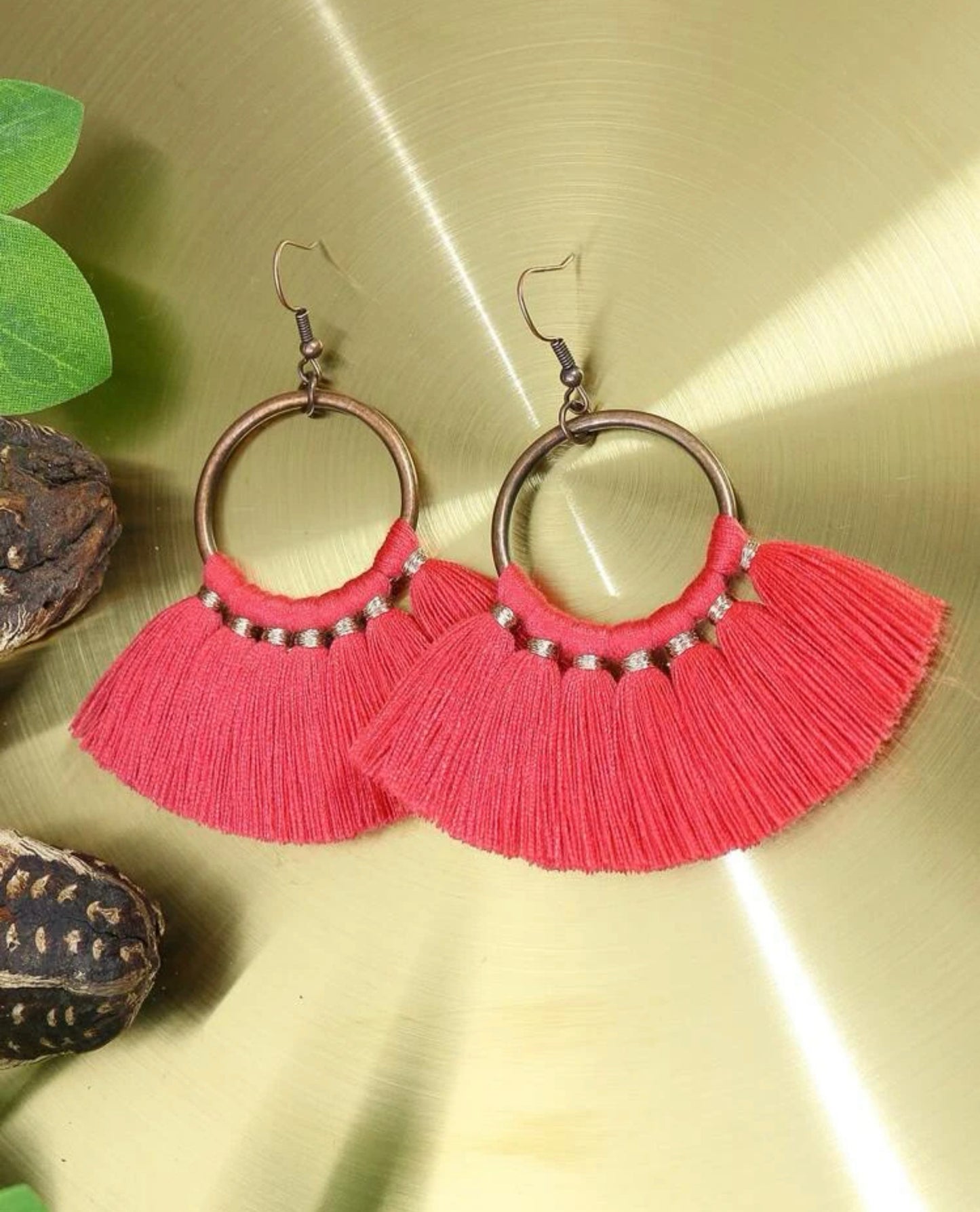 Red Tassel Earrings