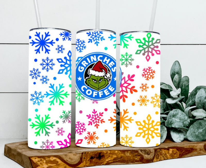 Rainbow Snowflakes Coffee Tumbler
