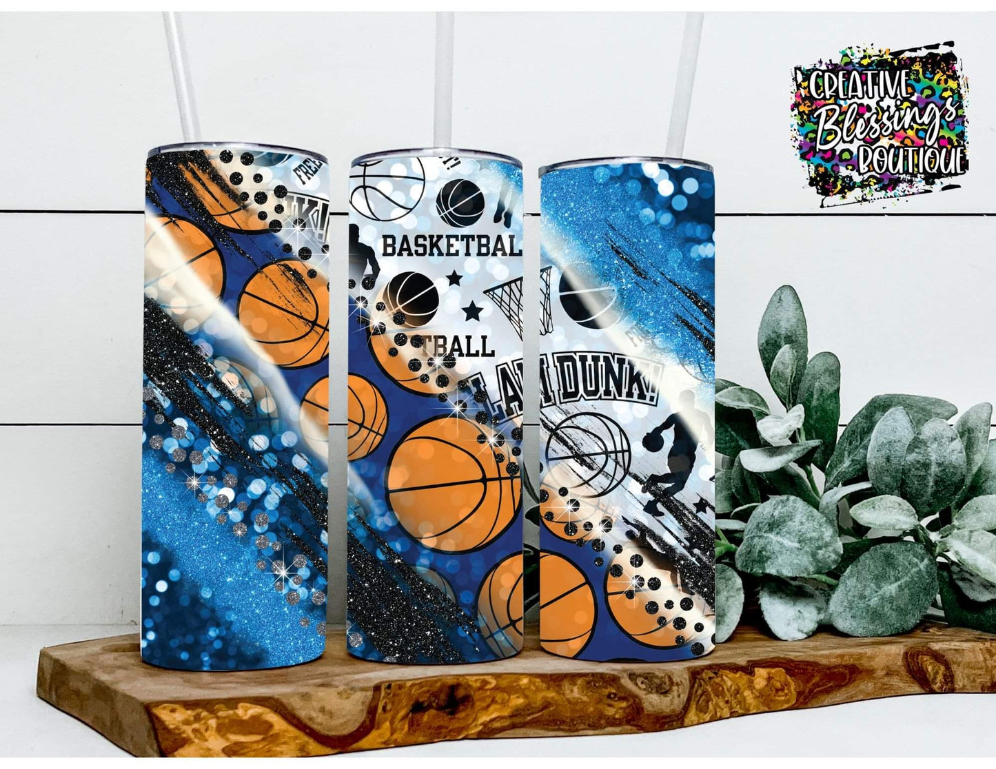 Blue Basketball Tumbler