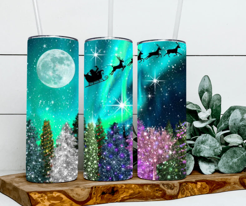 Northern Lights Santa Tumbler