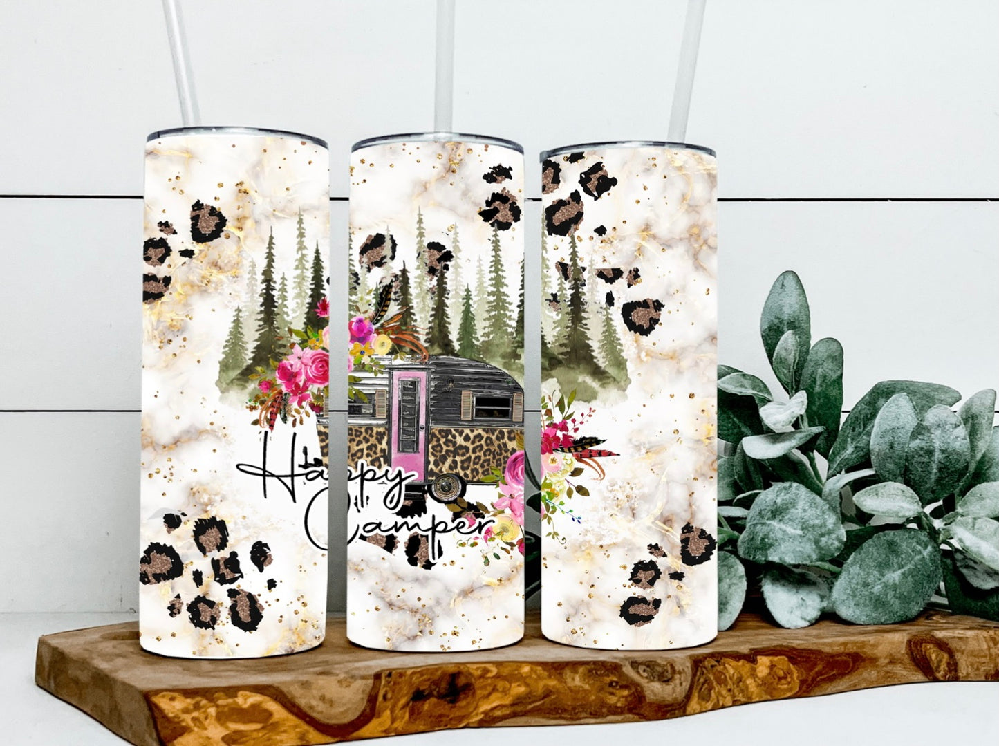 Leopard Happy Camper Tumbler