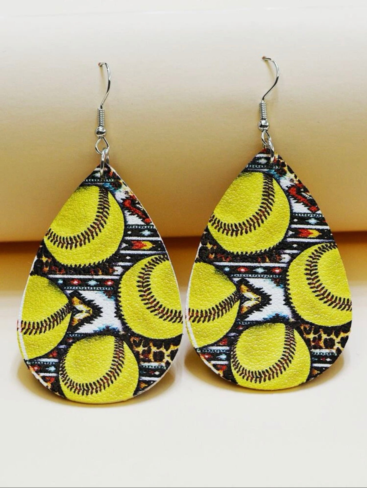 Softball Water Drop Earrings