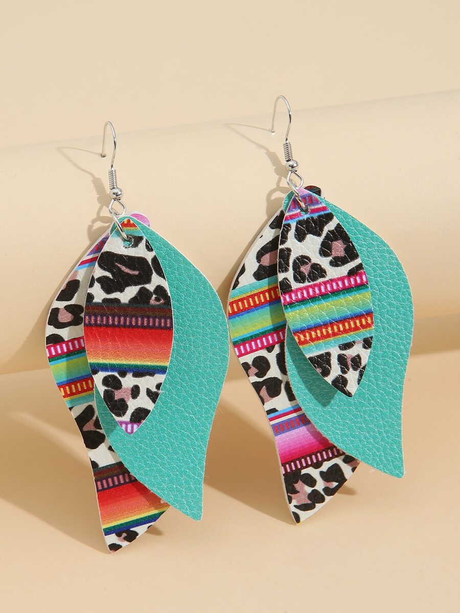 Serape Leopard Drop Earrings