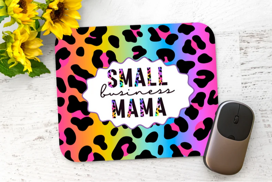 Rainbow Leopard Small Business Mama Mouse Pad