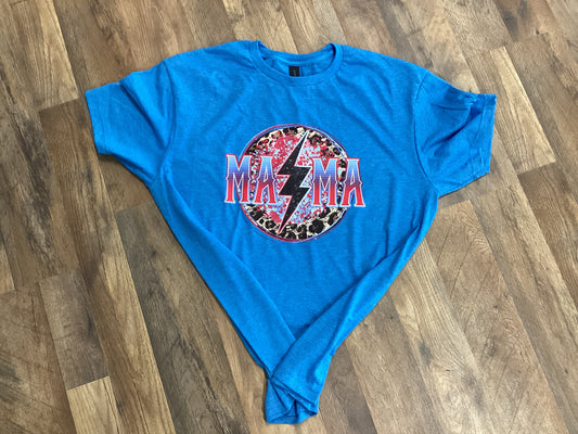 Mama lightening tee blue