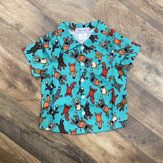 Dogs and Cats Button Up