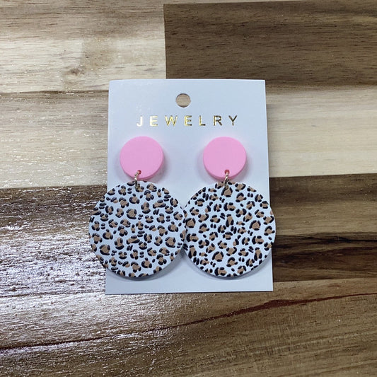 Pink & Leopard Earrings